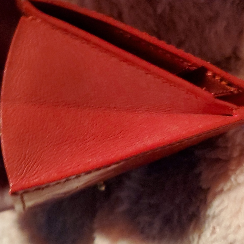 LOUIS VUITTON Vintage Red Snap Wallet w Callouts - Picture 13 of 16